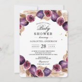 Moderne Pampas & Lila Figes Schönheitsrahmen Einladung (Vorderseite)