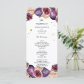 Moderne Pampas & Lila Figes Schönheitsrahmen Menükarte (Stehend Vorderseite)