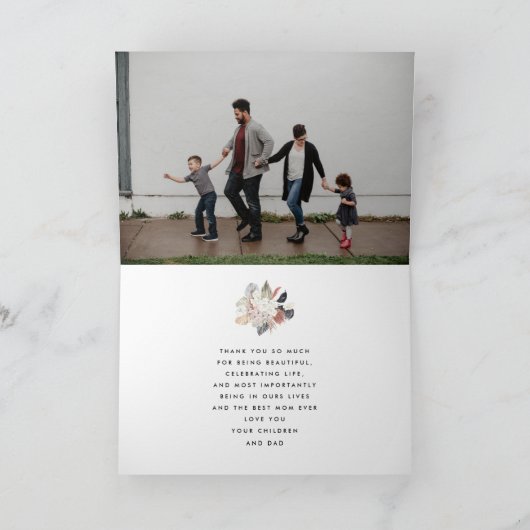 Moderne Pampas MAMA Blume Muttertag Karte (Innenseite)