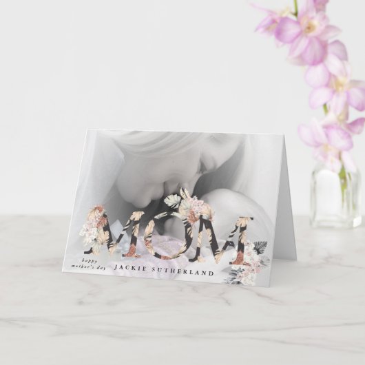 Moderne Pampas MAMA Blume Muttertag Karte (Orchidee)