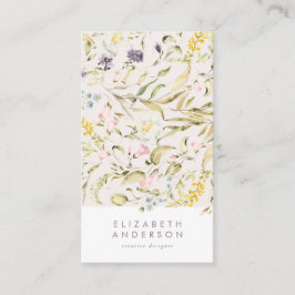 Moderne Pampas Spring Wildblumen Blumencreme Corp Visitenkarte