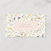 Moderne Pampas Spring Wildblumen Blumencreme Visitenkarte (Rückseite)