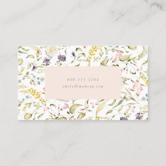 Moderne Pampas Spring Wildblumen Blumencreme Visitenkarte (Rückseite)