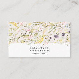 Moderne Pampas Spring Wildblumen florale Corporate Visitenkarte