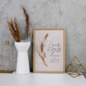 Moderne Pampasgras Hochzeitskarten und Geschenke Poster