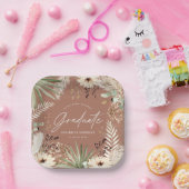 Moderne Pampasgras Terracotta elegant Pappteller (Party)