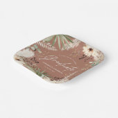 Moderne Pampasgras Terracotta elegant Pappteller (Gewinkelt)