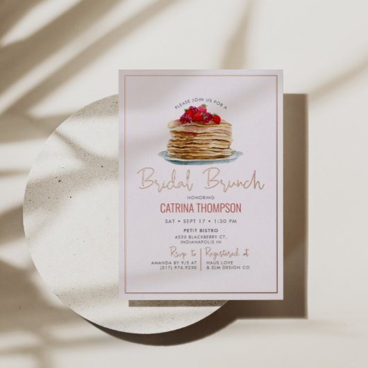 Moderne Pancakes Bridal Brunch Rose Gold Folieneinladung