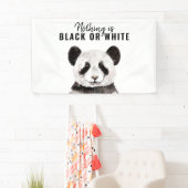 Moderne Panda schwarz und weiß mit Zitat Banner (Insitu)