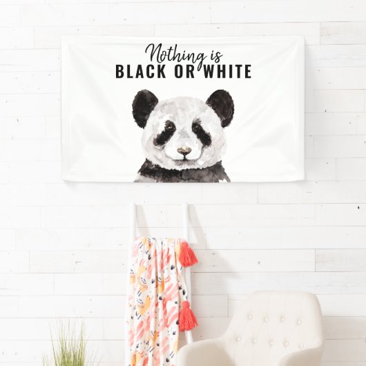 Moderne Panda schwarz und weiß mit Zitat Banner (Insitu)