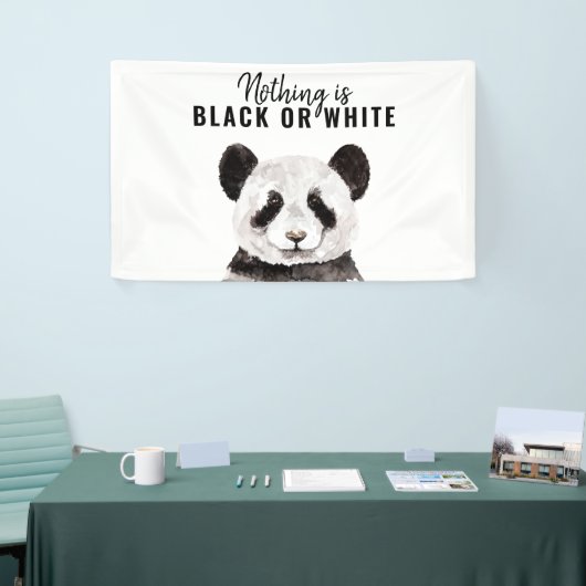 Moderne Panda schwarz und weiß mit Zitat Banner (Messeveranstaltung)