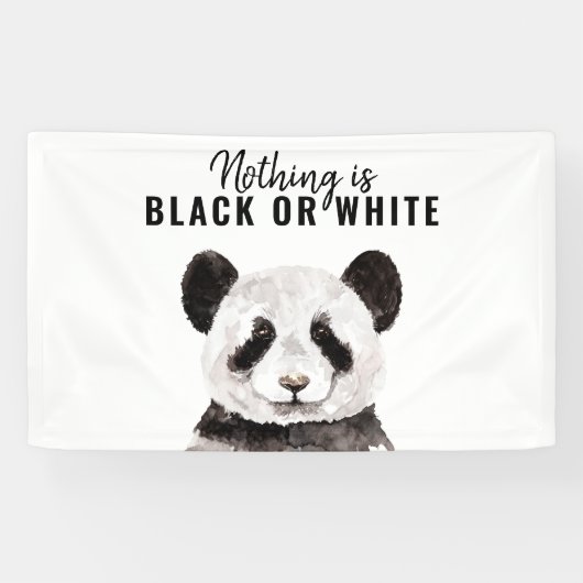 Moderne Panda schwarz und weiß mit Zitat Banner (Horizontal)