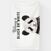 Moderne Panda schwarz und weiß mit Zitat Banner (Vertikal)
