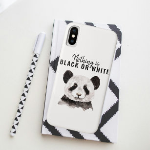 Moderne Panda schwarz und weiß mit Zitat Case-Mate iPhone Hülle