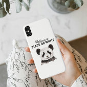 Moderne Panda schwarz und weiß mit Zitat Case-Mate iPhone Hülle