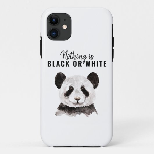Moderne Panda schwarz und weiß mit Zitat Case-Mate iPhone Hülle (Rückseite)