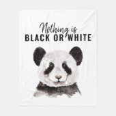 Moderne Panda schwarz und weiß mit Zitat Fleecedecke (Vorderseite)