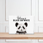 Moderne Panda schwarz und weiß mit Zitat Fotoblock<br><div class="desc">Moderne Panda schwarz und weiß mit Zitat</div>