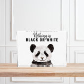 Moderne Panda schwarz und weiß mit Zitat Fotoblock