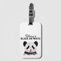 Moderne Panda schwarz und weiß mit Zitat
