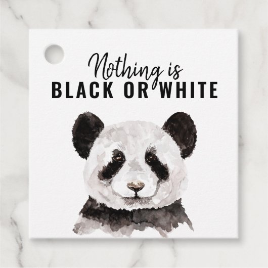 Moderne Panda schwarz und weiß mit Zitat Geschenkanhänger (Vorderseite)