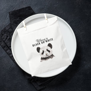 Moderne Panda schwarz und weiß mit Zitat Geschenktütchen