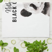 Moderne Panda schwarz und weiß mit Zitat Geschirrtuch (Gefaltet)