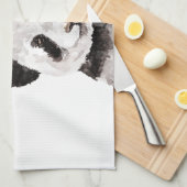 Moderne Panda schwarz und weiß mit Zitat Geschirrtuch (Viertel Falte)