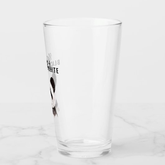 Moderne Panda schwarz und weiß mit Zitat Glas (Links)