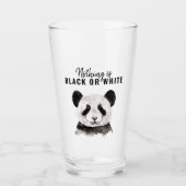 Moderne Panda schwarz und weiß mit Zitat Glas (Vorderseite)
