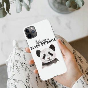 Moderne Panda schwarz und weiß mit Zitat iPhone 11Pro Max Hülle