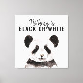 Moderne Panda schwarz und weiß mit Zitat Leinwanddruck (Vorderseite)