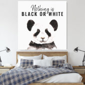 Moderne Panda schwarz und weiß mit Zitat Leinwanddruck (Insitu (Schlafzimmer))