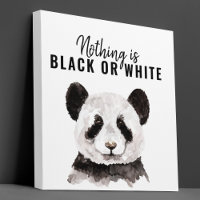 Moderne Panda schwarz und weiß mit Zitat