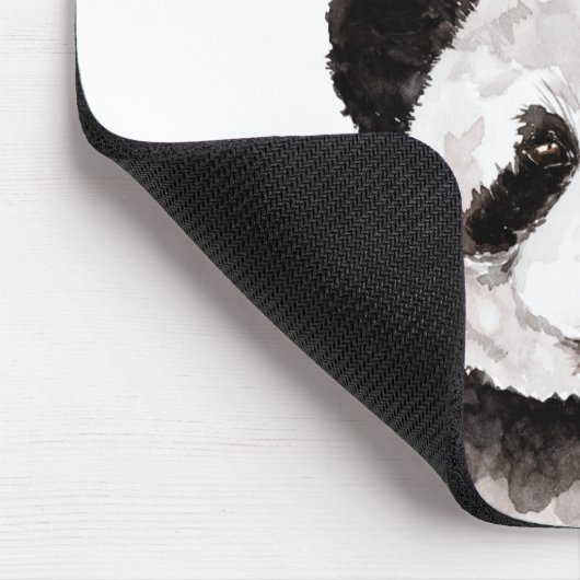 Moderne Panda schwarz und weiß mit Zitat Mousepad (Ecke)