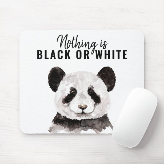 Moderne Panda schwarz und weiß mit Zitat Mousepad (Mit Mouse)