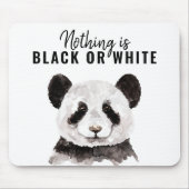 Moderne Panda schwarz und weiß mit Zitat Mousepad (Vorne)