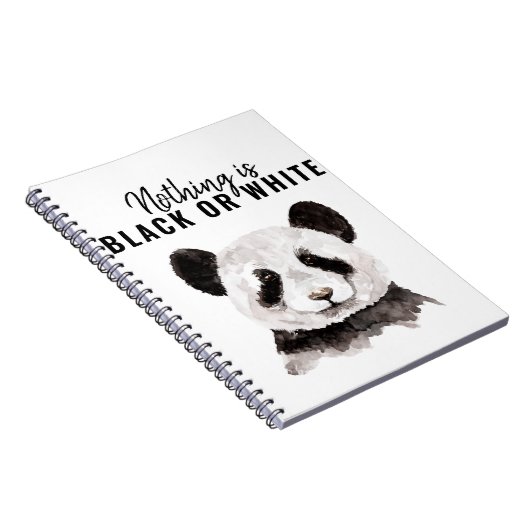 Moderne Panda schwarz und weiß mit Zitat Notizblock (Rechte Seite)