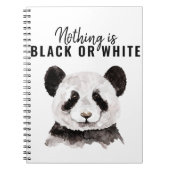 Moderne Panda schwarz und weiß mit Zitat Notizblock (Vorderseite)