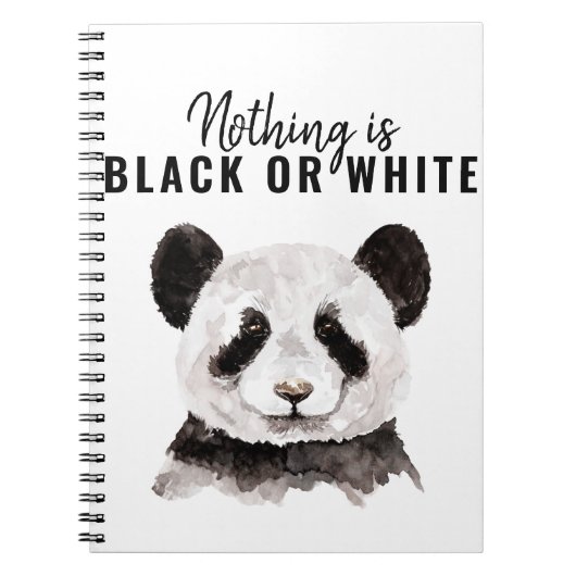 Moderne Panda schwarz und weiß mit Zitat Notizblock (Vorderseite)