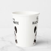 Moderne Panda schwarz und weiß mit Zitat Pappbecher (Rechts)