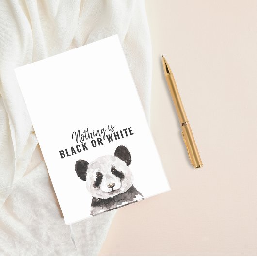 Moderne Panda schwarz und weiß mit Zitat Post-it Klebezettel
