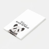Moderne Panda schwarz und weiß mit Zitat Post-it Klebezettel (angewinkelt)