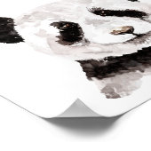 Moderne Panda schwarz und weiß mit Zitat Poster (Ecke)