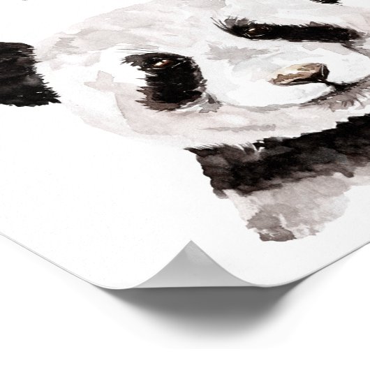 Moderne Panda schwarz und weiß mit Zitat Poster (Ecke)