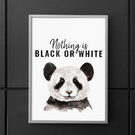 Moderne Panda schwarz und weiß mit Zitat Poster