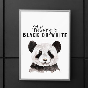 Moderne Panda schwarz und weiß mit Zitat Poster