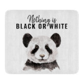 Moderne Panda schwarz und weiß mit Zitat Schneidebrett (Vorderseite)