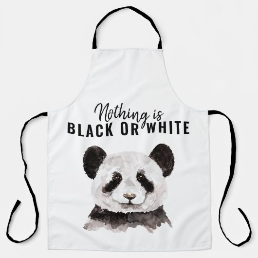 Moderne Panda schwarz und weiß mit Zitat Schürze (Vorderseite)