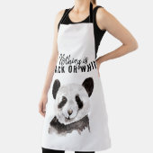 Moderne Panda schwarz und weiß mit Zitat Schürze (InSitu)